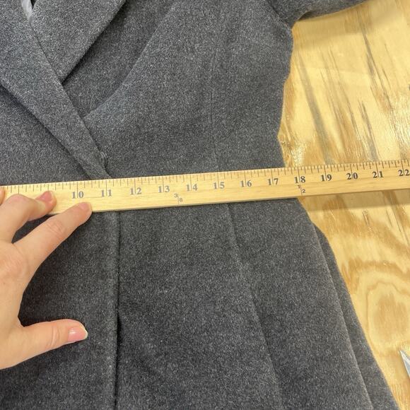 Calvin Klein Tench Overcoat Charcoal Gray Angora Wool Womens Size 4 Regency - Picture 12 of 14
